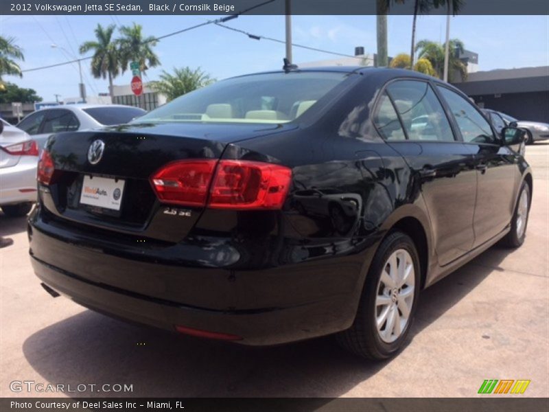 Black / Cornsilk Beige 2012 Volkswagen Jetta SE Sedan
