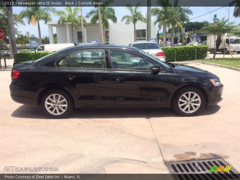 Black / Cornsilk Beige 2012 Volkswagen Jetta SE Sedan