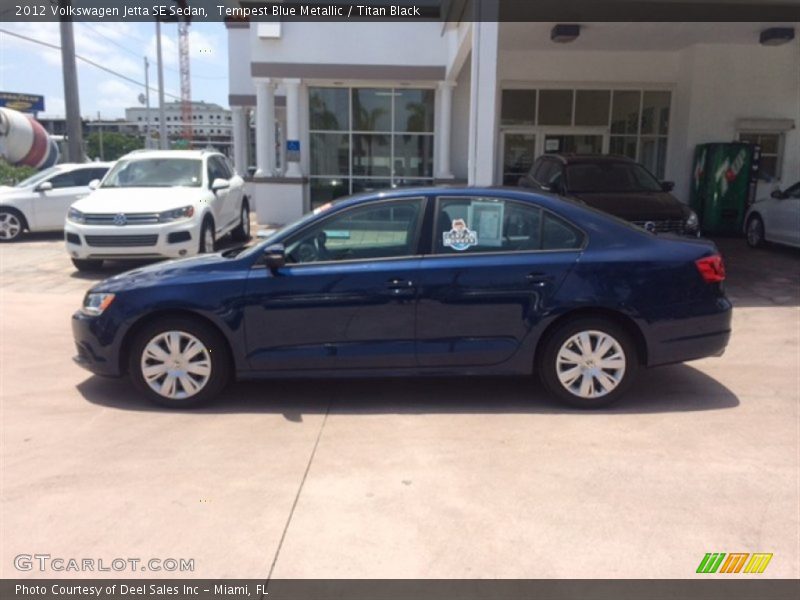 Tempest Blue Metallic / Titan Black 2012 Volkswagen Jetta SE Sedan