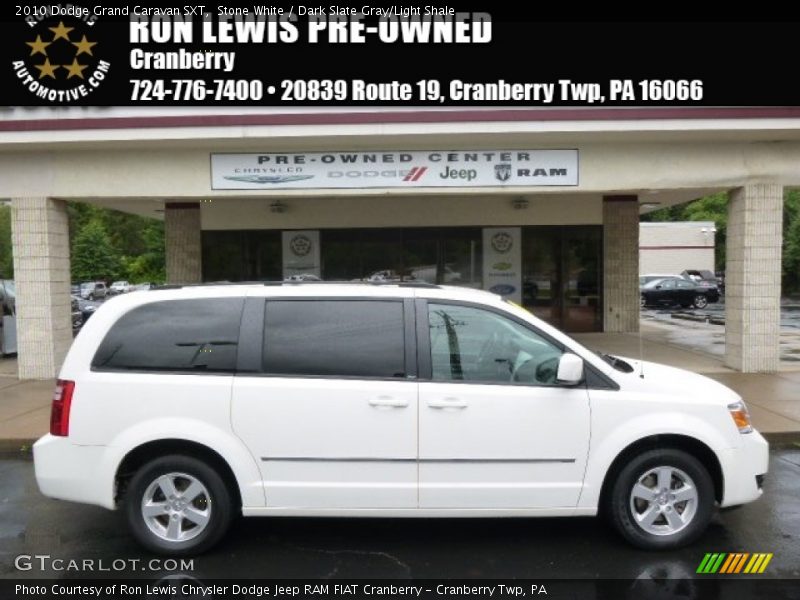 Stone White / Dark Slate Gray/Light Shale 2010 Dodge Grand Caravan SXT