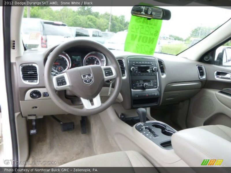 Stone White / Black 2012 Dodge Durango SXT AWD
