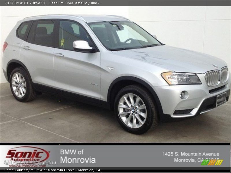 Titanium Silver Metallic / Black 2014 BMW X3 xDrive28i