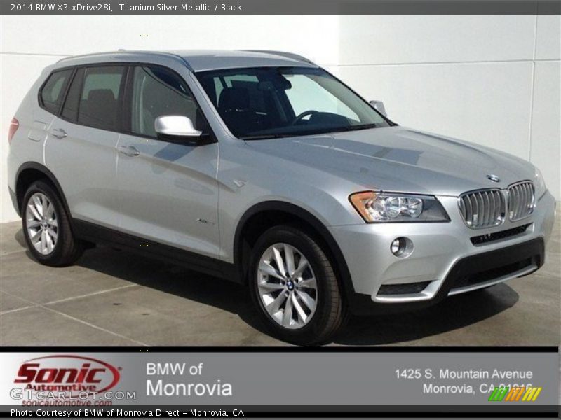 Titanium Silver Metallic / Black 2014 BMW X3 xDrive28i