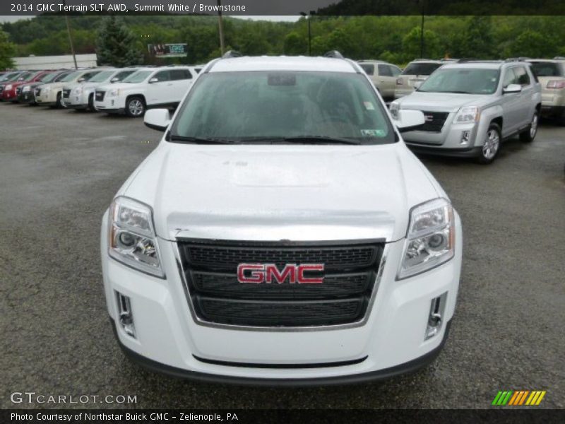 Summit White / Brownstone 2014 GMC Terrain SLT AWD
