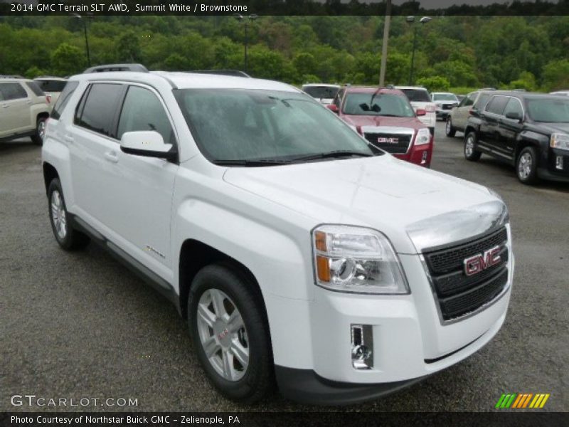 Summit White / Brownstone 2014 GMC Terrain SLT AWD