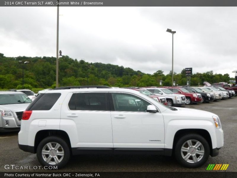 Summit White / Brownstone 2014 GMC Terrain SLT AWD