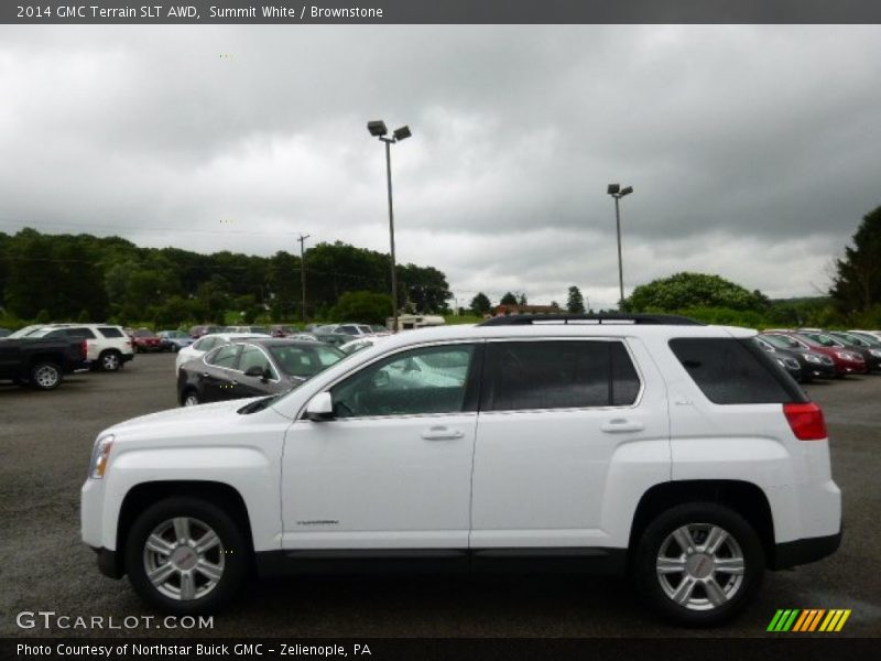 Summit White / Brownstone 2014 GMC Terrain SLT AWD