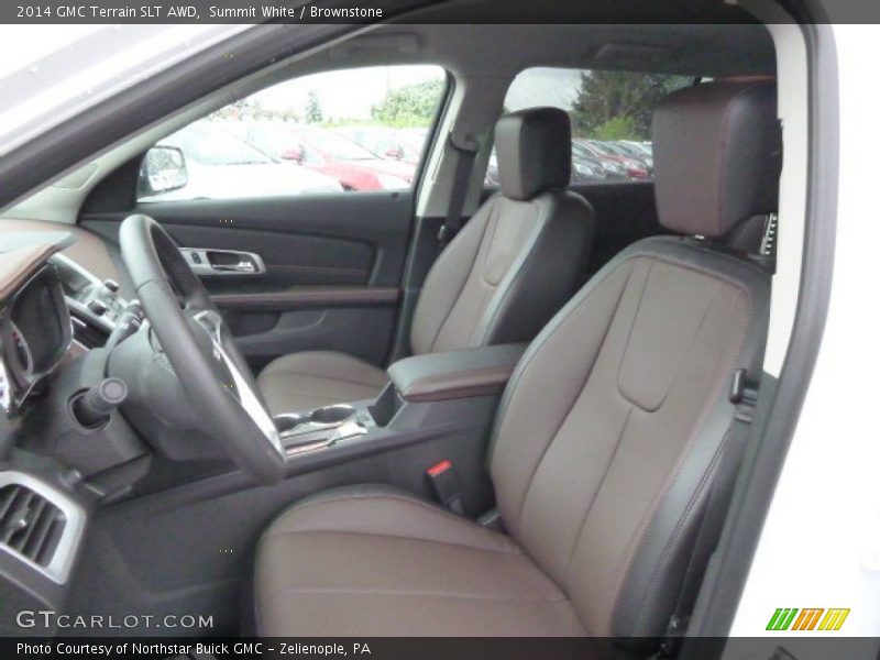 Summit White / Brownstone 2014 GMC Terrain SLT AWD