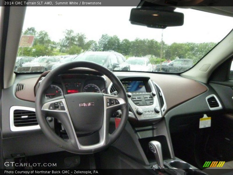 Summit White / Brownstone 2014 GMC Terrain SLT AWD