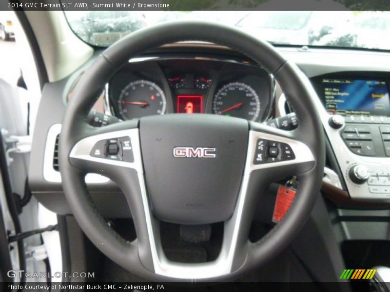 Summit White / Brownstone 2014 GMC Terrain SLT AWD
