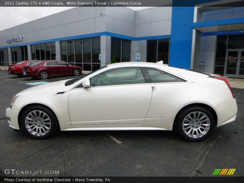 White Diamond Tricoat / Cashmere/Cocoa 2011 Cadillac CTS 4 AWD Coupe