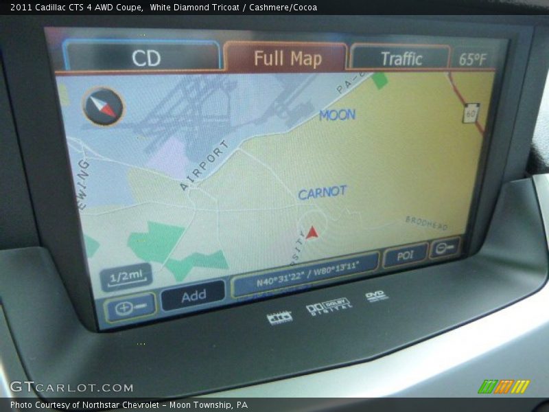 White Diamond Tricoat / Cashmere/Cocoa 2011 Cadillac CTS 4 AWD Coupe
