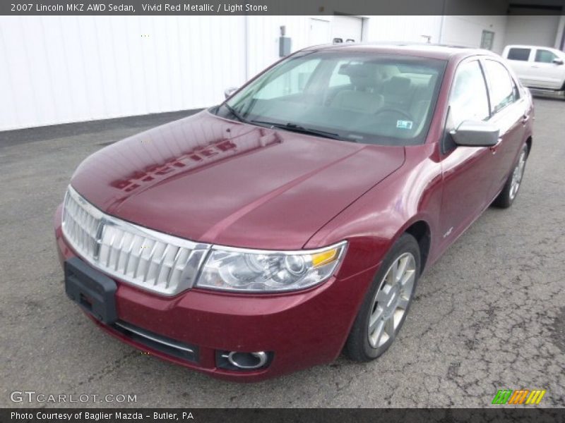 Vivid Red Metallic / Light Stone 2007 Lincoln MKZ AWD Sedan