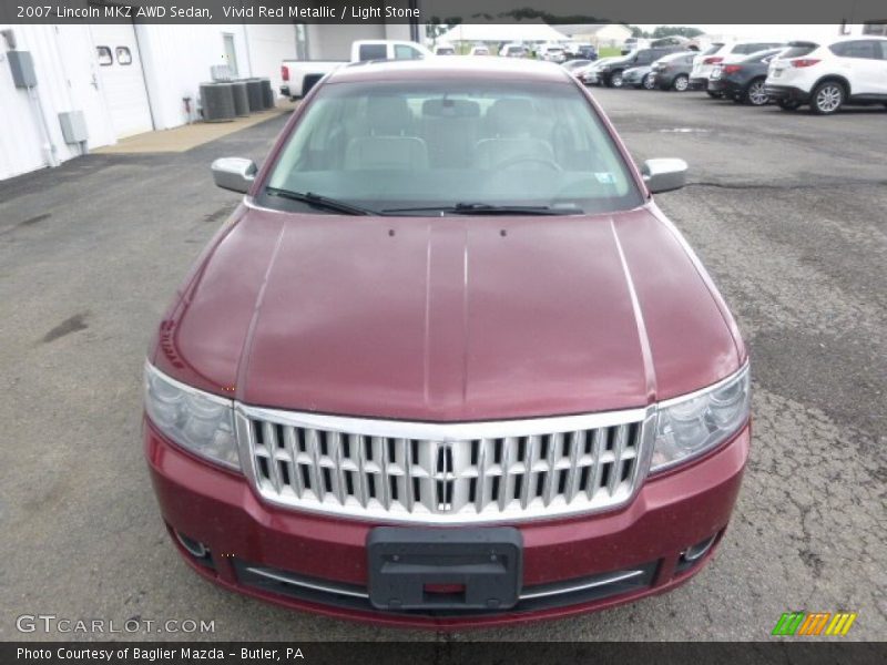Vivid Red Metallic / Light Stone 2007 Lincoln MKZ AWD Sedan
