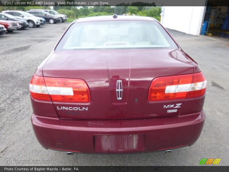 Vivid Red Metallic / Light Stone 2007 Lincoln MKZ AWD Sedan