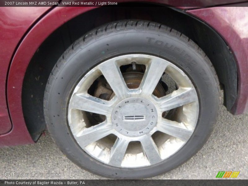 Vivid Red Metallic / Light Stone 2007 Lincoln MKZ AWD Sedan