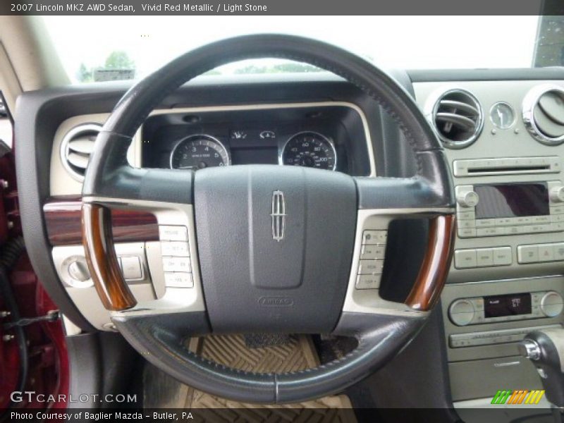 Vivid Red Metallic / Light Stone 2007 Lincoln MKZ AWD Sedan