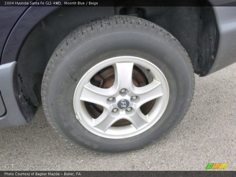 Moonlit Blue / Beige 2004 Hyundai Santa Fe GLS 4WD