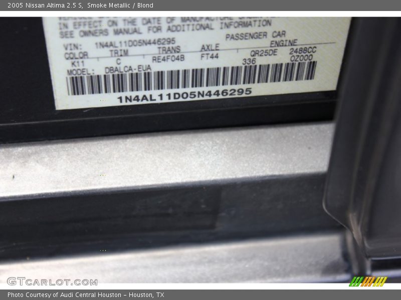 Smoke Metallic / Blond 2005 Nissan Altima 2.5 S
