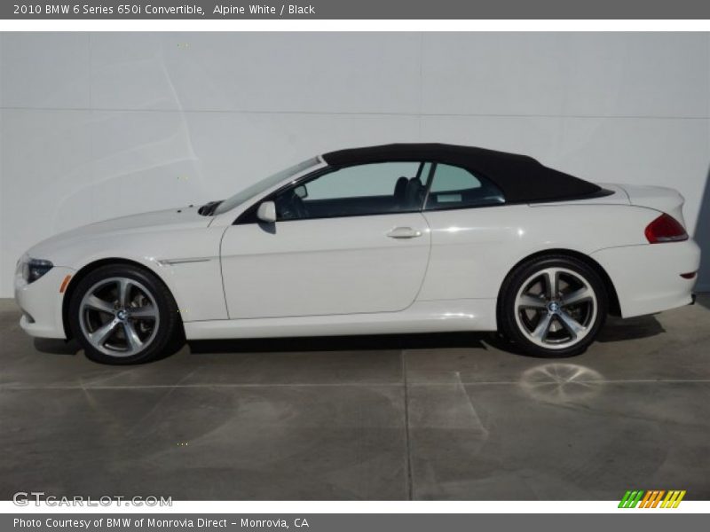 Alpine White / Black 2010 BMW 6 Series 650i Convertible