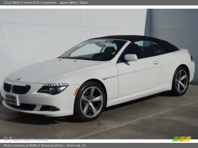 Alpine White / Black 2010 BMW 6 Series 650i Convertible