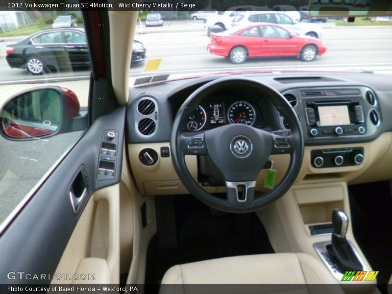 Wild Cherry Metallic / Beige 2012 Volkswagen Tiguan SE 4Motion