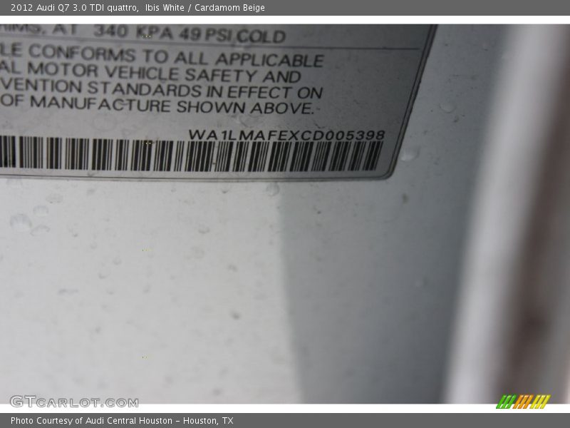Ibis White / Cardamom Beige 2012 Audi Q7 3.0 TDI quattro