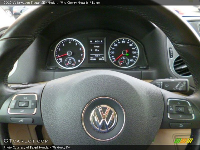 Wild Cherry Metallic / Beige 2012 Volkswagen Tiguan SE 4Motion