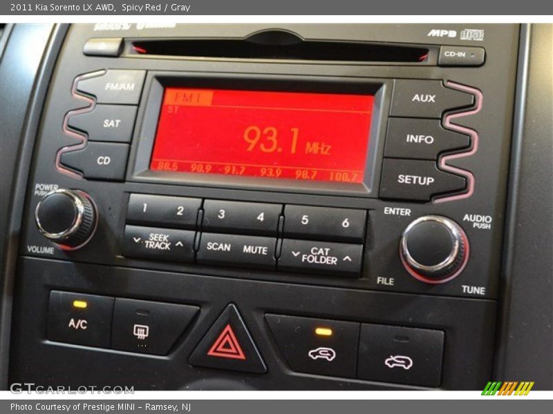 Spicy Red / Gray 2011 Kia Sorento LX AWD