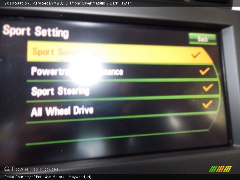 Diamond Silver Metallic / Dark Pewter 2010 Saab 9-5 Aero Sedan XWD