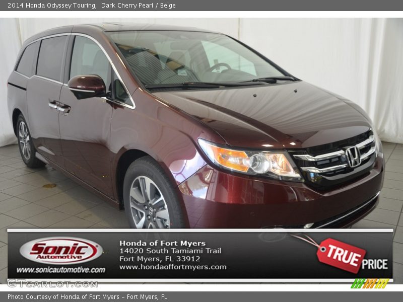 Dark Cherry Pearl / Beige 2014 Honda Odyssey Touring