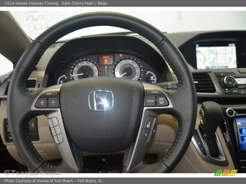 Dark Cherry Pearl / Beige 2014 Honda Odyssey Touring