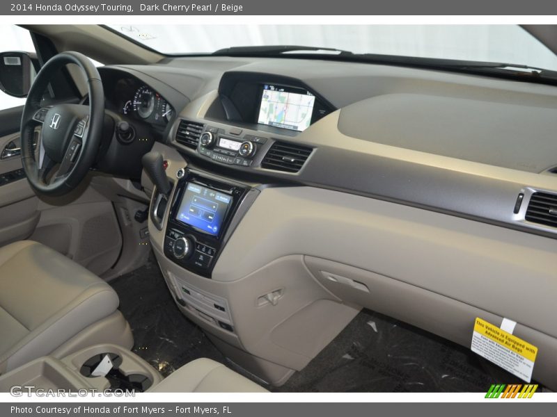 Dark Cherry Pearl / Beige 2014 Honda Odyssey Touring