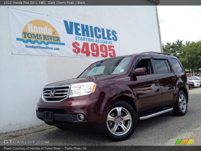 Dark Cherry Pearl / Black 2013 Honda Pilot EX-L 4WD