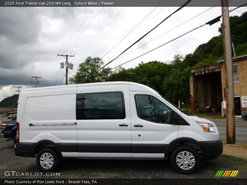 Oxford White / Pewter 2015 Ford Transit Van 250 MR Long