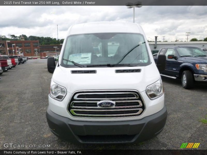 Oxford White / Pewter 2015 Ford Transit Van 250 MR Long