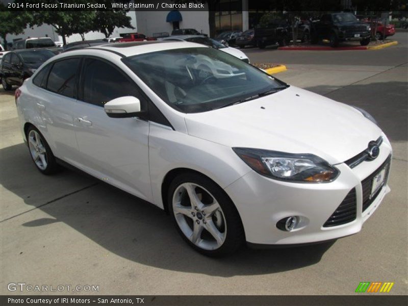 White Platinum / Charcoal Black 2014 Ford Focus Titanium Sedan