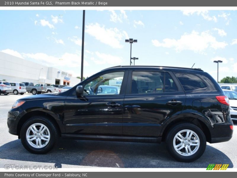 Phantom Black Metallic / Beige 2010 Hyundai Santa Fe GLS