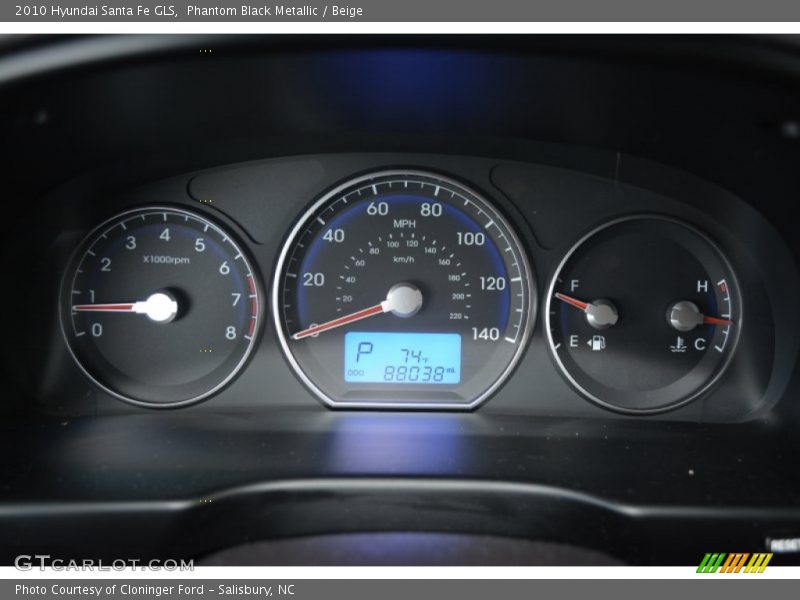 Phantom Black Metallic / Beige 2010 Hyundai Santa Fe GLS