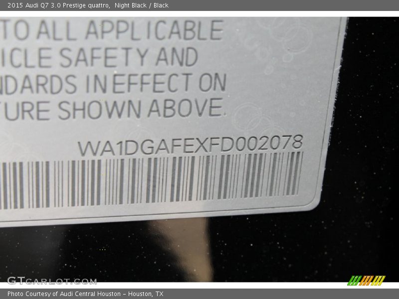 Night Black / Black 2015 Audi Q7 3.0 Prestige quattro