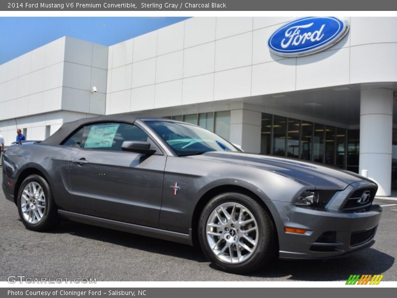Sterling Gray / Charcoal Black 2014 Ford Mustang V6 Premium Convertible
