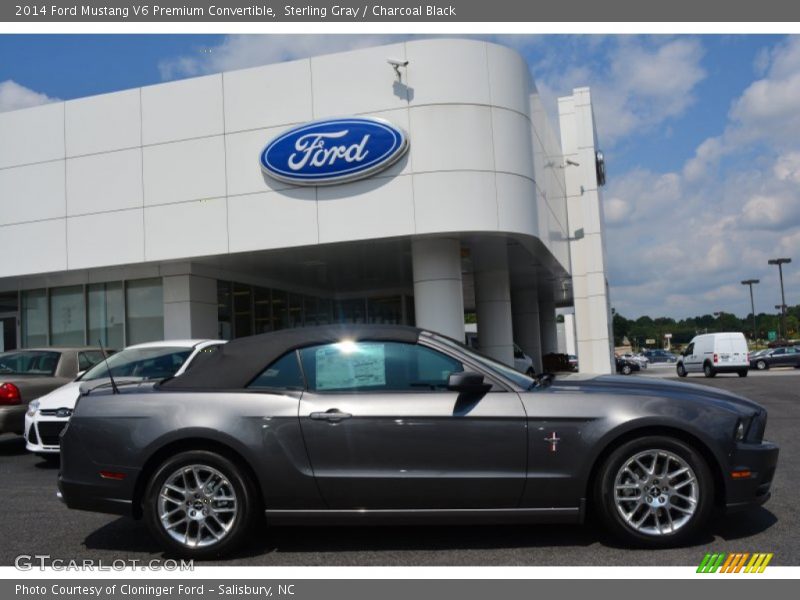 Sterling Gray / Charcoal Black 2014 Ford Mustang V6 Premium Convertible