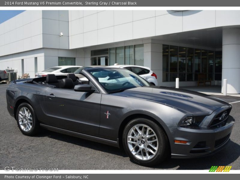 Sterling Gray / Charcoal Black 2014 Ford Mustang V6 Premium Convertible