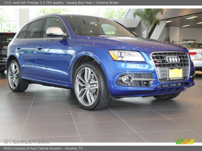 Sepang Blue Pearl / Chestnut Brown 2015 Audi SQ5 Prestige 3.0 TFSI quattro