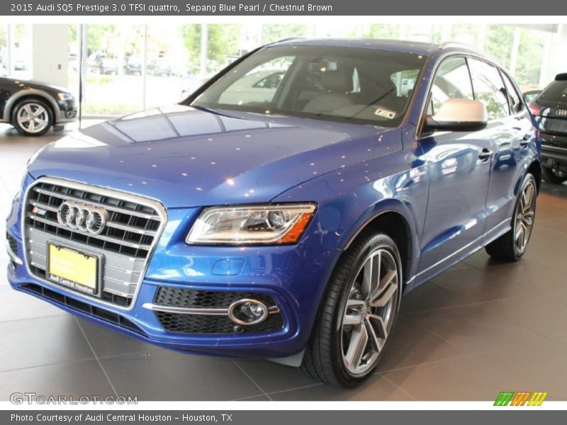 Sepang Blue Pearl / Chestnut Brown 2015 Audi SQ5 Prestige 3.0 TFSI quattro