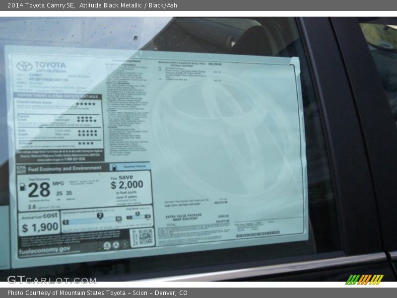 Attitude Black Metallic / Black/Ash 2014 Toyota Camry SE