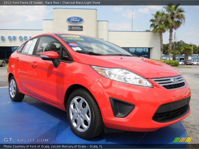 Race Red / Charcoal Black/Light Stone 2013 Ford Fiesta SE Sedan