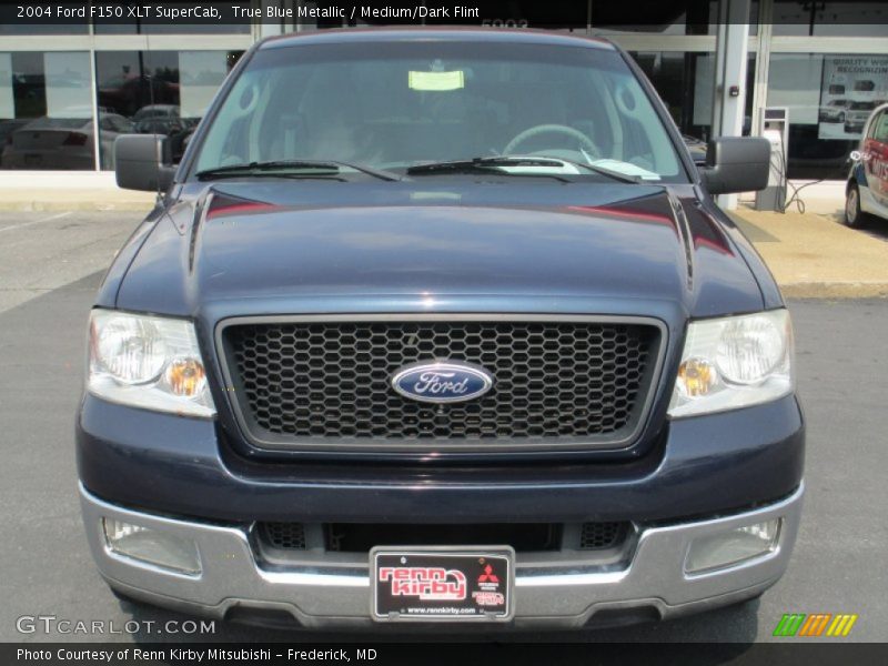 True Blue Metallic / Medium/Dark Flint 2004 Ford F150 XLT SuperCab