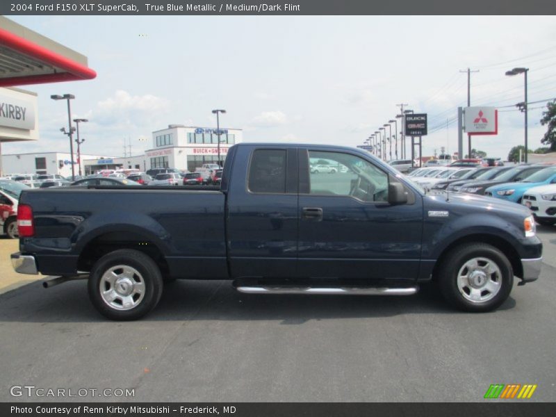 True Blue Metallic / Medium/Dark Flint 2004 Ford F150 XLT SuperCab