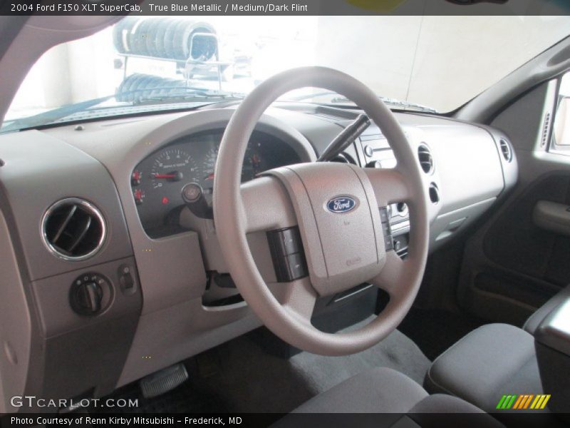 True Blue Metallic / Medium/Dark Flint 2004 Ford F150 XLT SuperCab